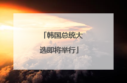 韩国总统大选即将举行