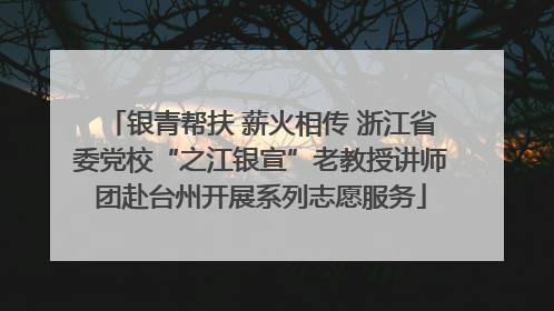 银青帮扶 薪火相传 浙江省委党校“之江银宣”老教授讲师团赴台州开展系列志愿服务