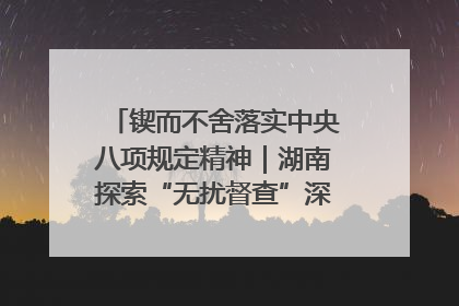 锲而不舍落实中央八项规定精神｜湖南探索“无扰督查”深化基层减负