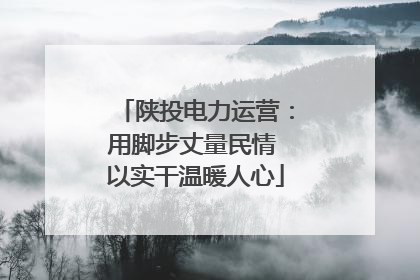 陕投电力运营：用脚步丈量民情 以实干温暖人心