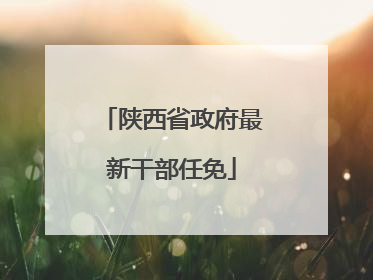 陕西省政府最新干部任免