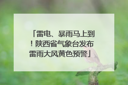 雷电、暴雨马上到！陕西省气象台发布雷雨大风黄色预警