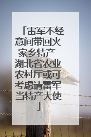 雷军不经意间带回火家乡特产 湖北省农业农村厅或可考虑请雷军当特产大使