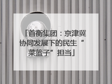 首衡集团：京津冀协同发展下的民生“菜篮子”担当