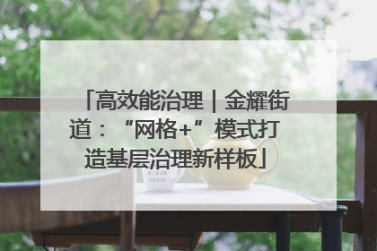 高效能治理｜金耀街道：“网格+”模式打造基层治理新样板