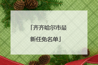 齐齐哈尔市最新任免名单
