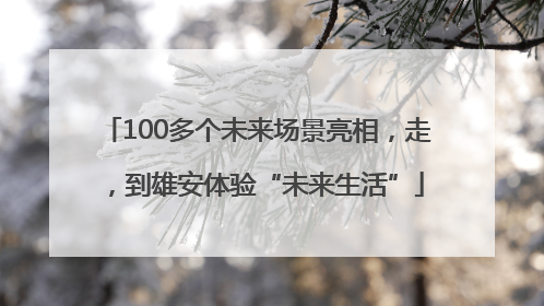 100多个未来场景亮相，走，到雄安体验“未来生活”