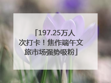197.25万人次打卡！焦作端午文旅市场强势吸粉