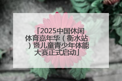 2025中国休闲体育嘉年华（衡水站）暨儿童青少年体能大赛正式启动