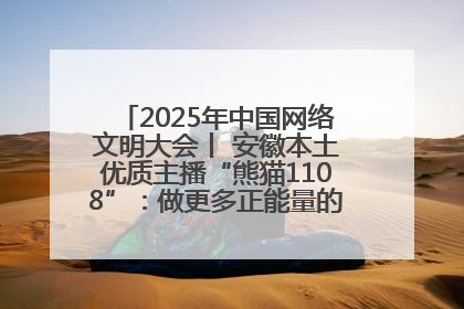 2025年中国网络文明大会丨 安徽本土优质主播“熊猫1108”：做更多正能量的事情 带给大家快乐