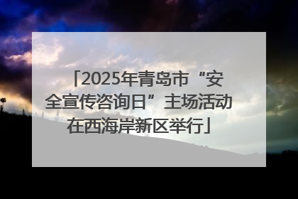 2025年青岛市“安全宣传咨询日”主场活动在西海岸新区举行