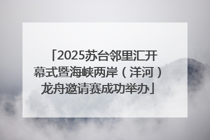 2025苏台邻里汇开幕式暨海峡两岸（洋河）龙舟邀请赛成功举办