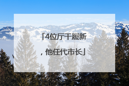 4位厅干履新，他任代市长