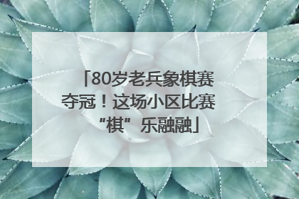 80岁老兵象棋赛夺冠！这场小区比赛“棋”乐融融