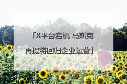 X平台宕机 马斯克再提将回归企业运营